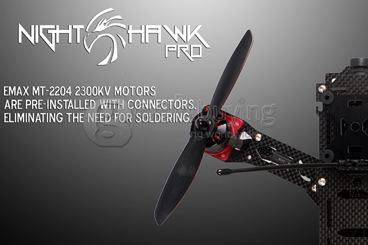 EMAX Nighthawk Pro FPV Quadcopter Carbon Fiber/Glass Fiber Mixed Frame CPPM/GPS EMAX 12A ESC ARF Version