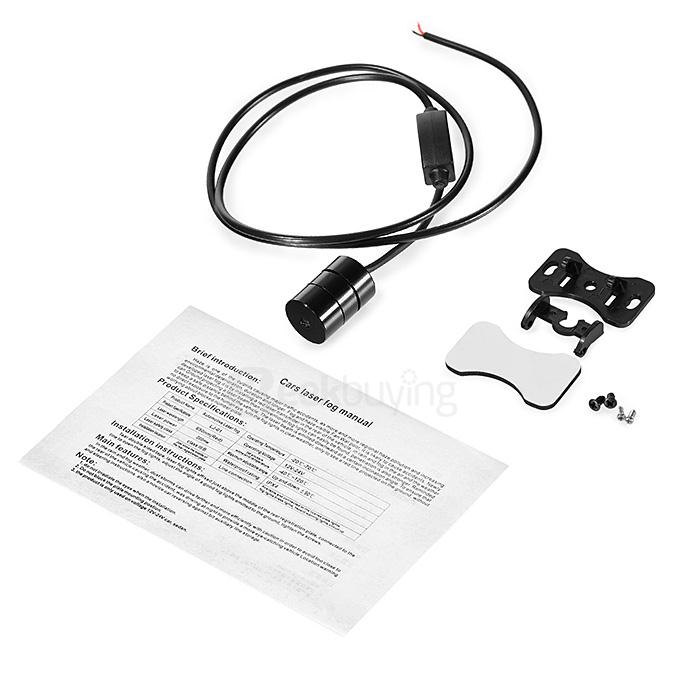 LJ-01 Car Laser Fog Light Rear Anti-Collision Brake Tail Lights Warning Lamp- Black