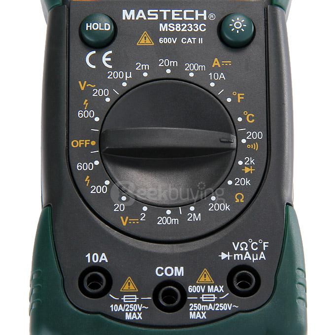 MASTECH MS8233C Digital Multimeter Temperature/AC/DC/Continuity/Diode Tester