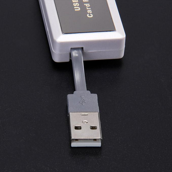 Multi-function USB2.0 Card Reader for Windows / Mac OS - White