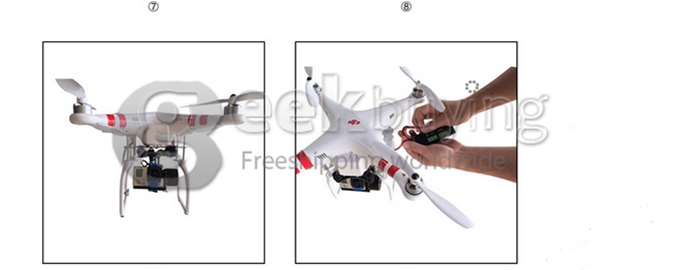 Aluminum Brushless Gimbal for GoPro Sport Camera DJI Phantom Aircraft - Silver