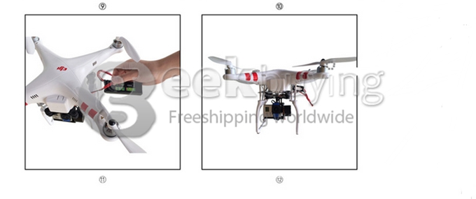 Aluminum Brushless Gimbal for GoPro Sport Camera DJI Phantom Aircraft - Silver
