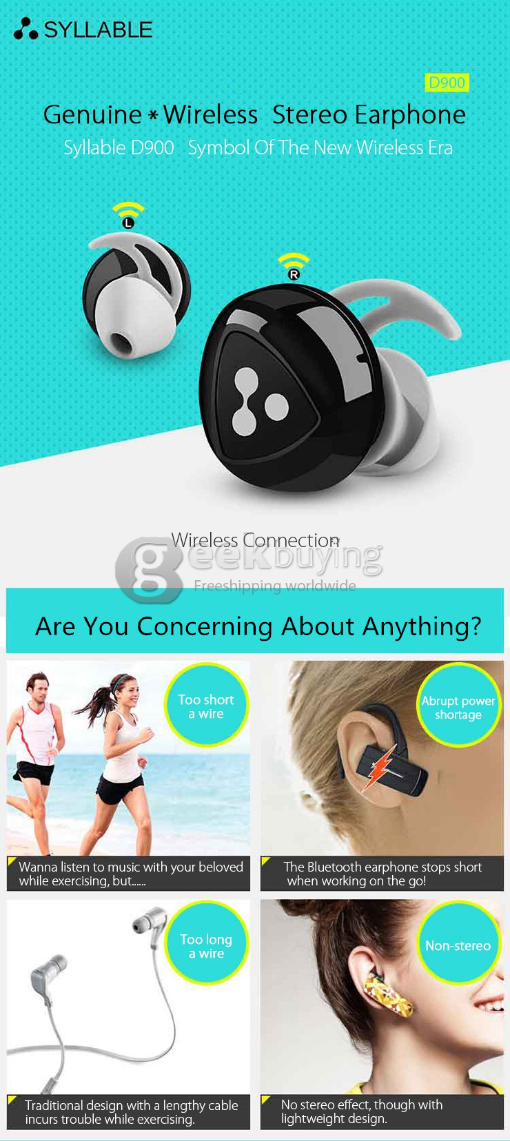 D900 Black Bean Bluetooth Headset BT4.0 Dual Mode Touch Pairing Real Wireless Earphone with Power Bank Charger Dock - Black