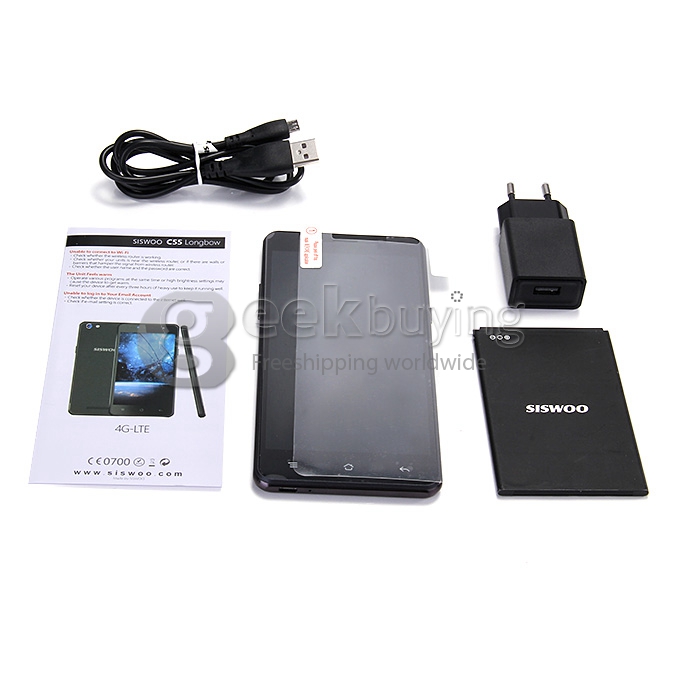 SISWOO C55 5.5inch 4G FDD-LTE Android 5.1 2GB 16GB Smartphone 64bit MTK6753 Octa Core 13.0MP IPS HD Breath Light - Black