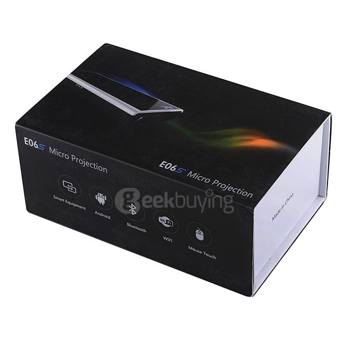 E06 DLP Android Smart Mini LED Projector Android 4.2.2 RK3028A Dual Core 1G/4G w/ Bluetooth HDMI USB TF AV With Remote - Black
