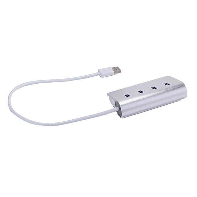 Fast Speed 4 Ports USB 3.0 Aluminum Alloy Hub - Silver