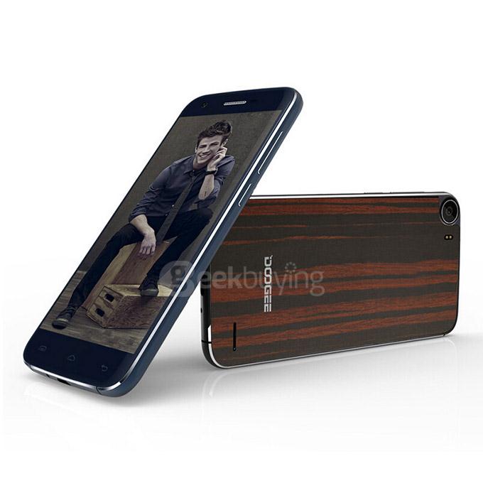 DOOGEE F3 Pro 4G 5.0Inch FHD Android 5.1 3GB 16GB Smartphone 64bit MTK6753 Octa Core Wood Shell 2.5D Corning Gorilla Glass - Ebony