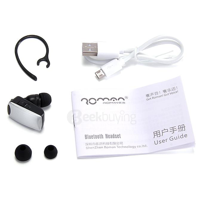 Roman Q3 Mini Bass Bluetooth Headphone BT 4.1 With Mic Sports Headset Ecouteur Remote Camera Dual Connection For iOS - Silver