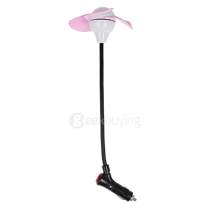 KX-C002 Mini Car Accessories Powered 3-Blade Cooling Fan - Pink