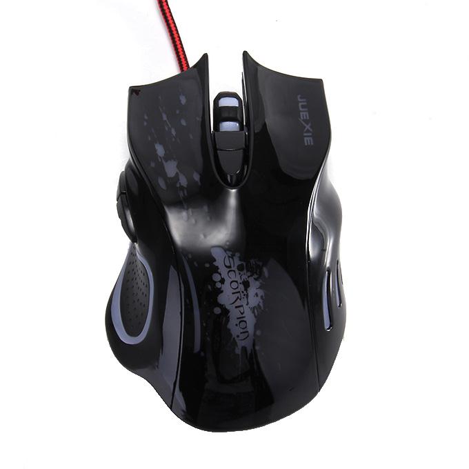 JUEXIE G10 Professional Wired Backlit Gaming Mouse with Colorful Breathing LED Light - Black
