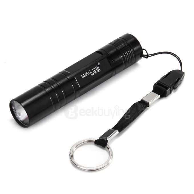 [HK Stock] Small Sun ZY-551 200Lm Super Mini AA LED Flashlight Torch for Outdoor Activities  -  Black
