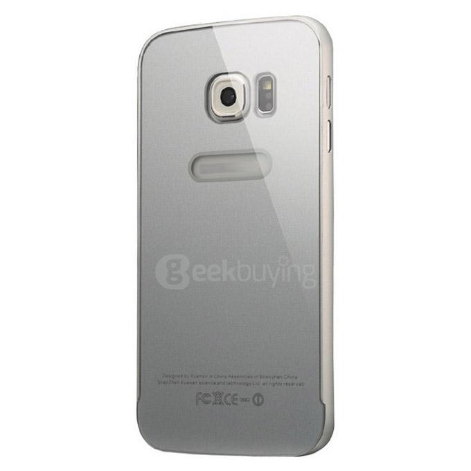 Metal Bumper Shockproof Protect Slim Back Case Cover for Samsung Galaxy S6 Edge - Silver
