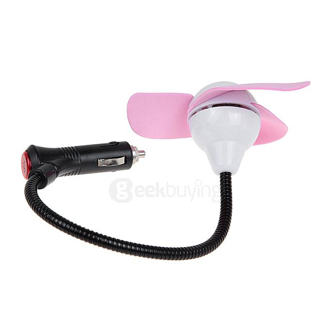 KX-C002 Mini Car Accessories Powered 3-Blade Cooling Fan - Pink