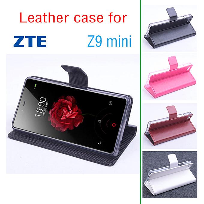 Protective Hard Cover Flip Stand Leather Case for ZTE Nubia Z9 Mini Smartphone - Rose