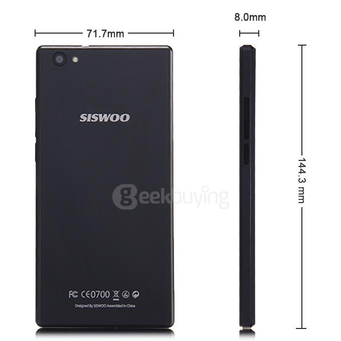 SISWOO A5 5.0inch 4G LTE Android 5.1 Smartphone 64bit MTK6735M Quad Core 1.0Ghz 1GB RAM 8GB ROM - Black