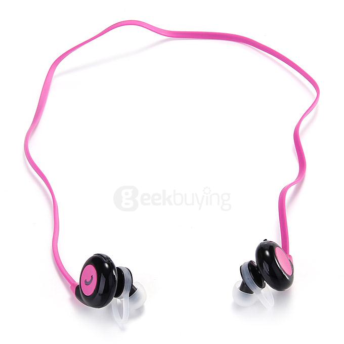 BT-H108 Bluetooth Stereo Headset BT4.1 Headphone Wireless Earbuds Sports Earphone Dual Power Supply - Pink