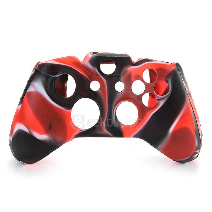 Silicone Protective Cover Case for XBOX ONE Controller - Black + Light Red