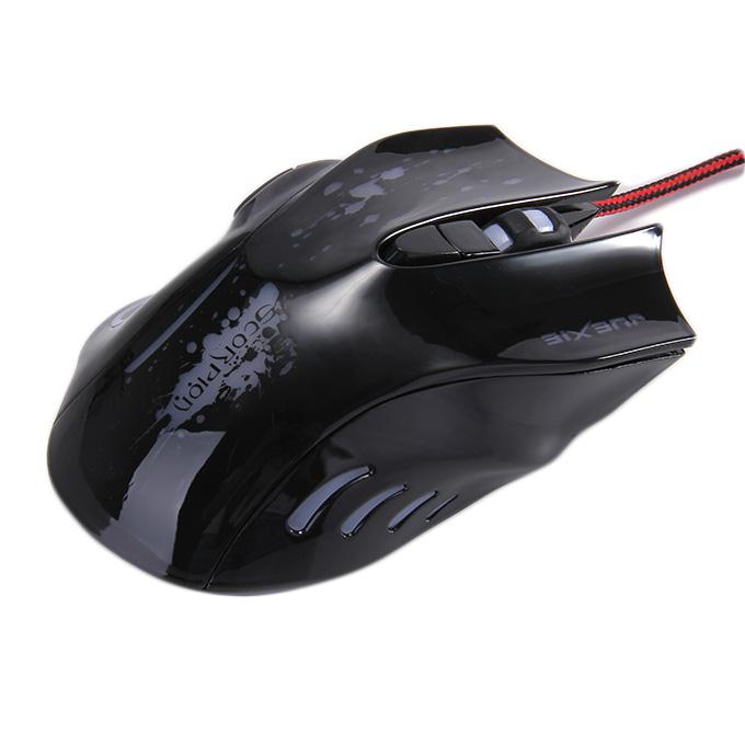 JUEXIE G10 Professional Wired Backlit Gaming Mouse with Colorful Breathing LED Light - Black