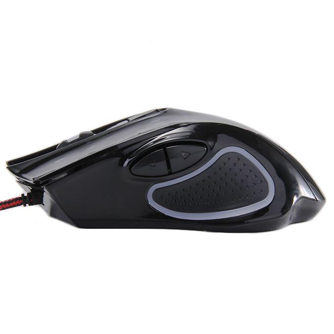 JUEXIE G10 Professional Wired Backlit Gaming Mouse with Colorful Breathing LED Light - Black
