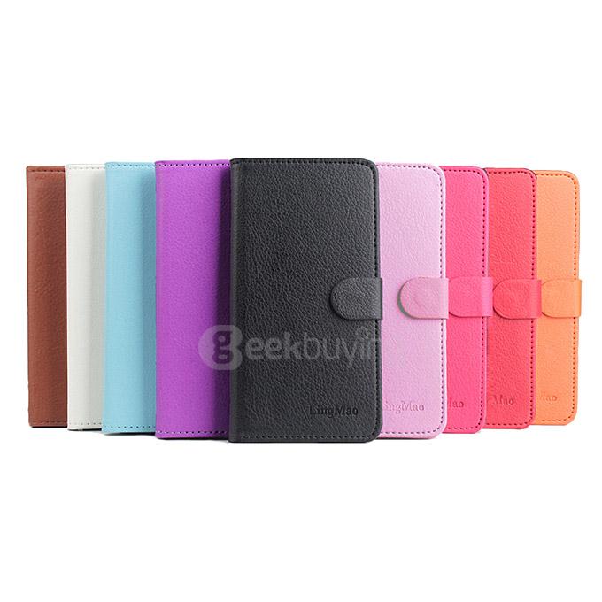 Protective Hard Cover Flip Stand Leather Case for Doogee Valencia 2 Y100 Pro Smartphone - Black