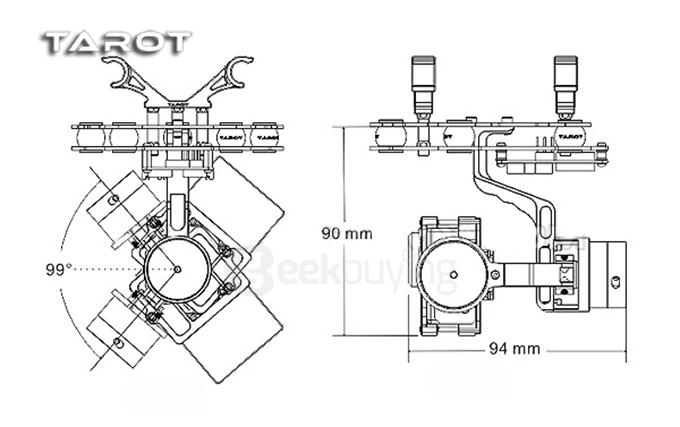 TL68A08 Tarot T-2D Brushless Gimbal Camera Mount Rack For GoPro