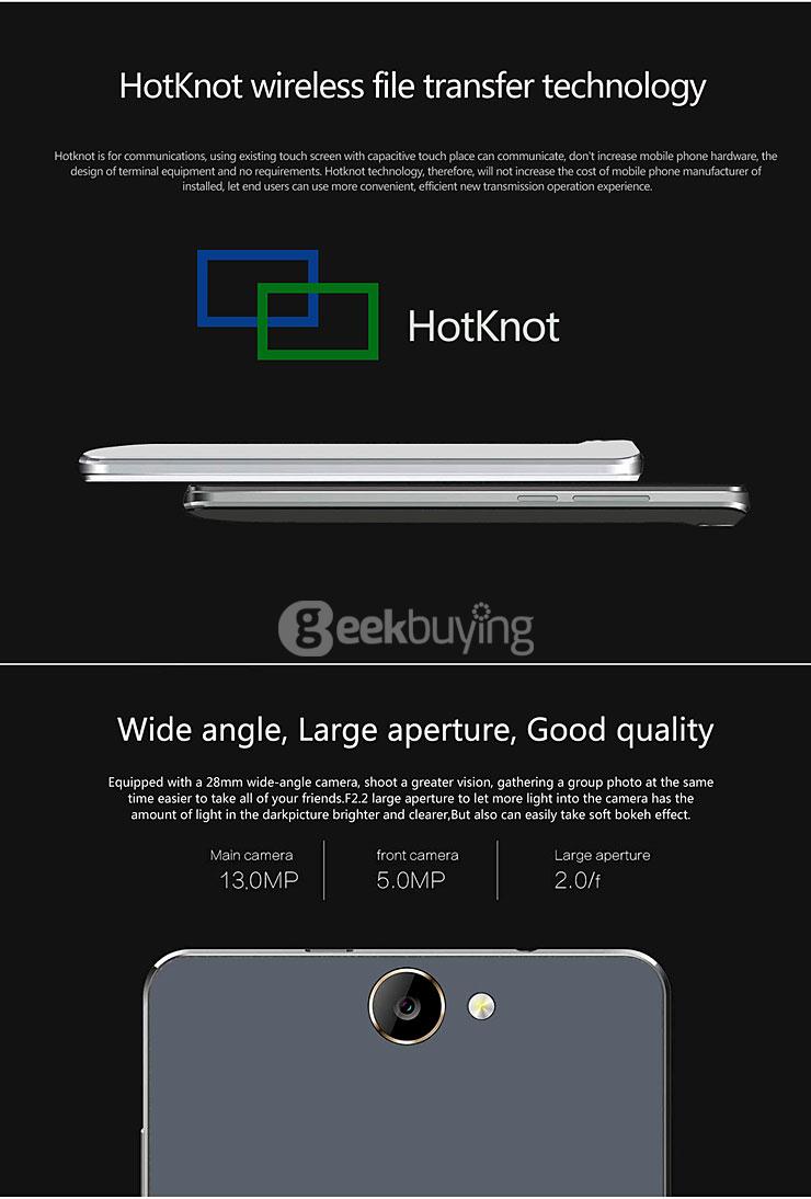 VKWORLD VK6050S 5.5inch 4G LTE Android 5.1 2GB 16GB Smartphone 6050mAh Battery 64bit MT6735 Quad Core Hotknot - Black