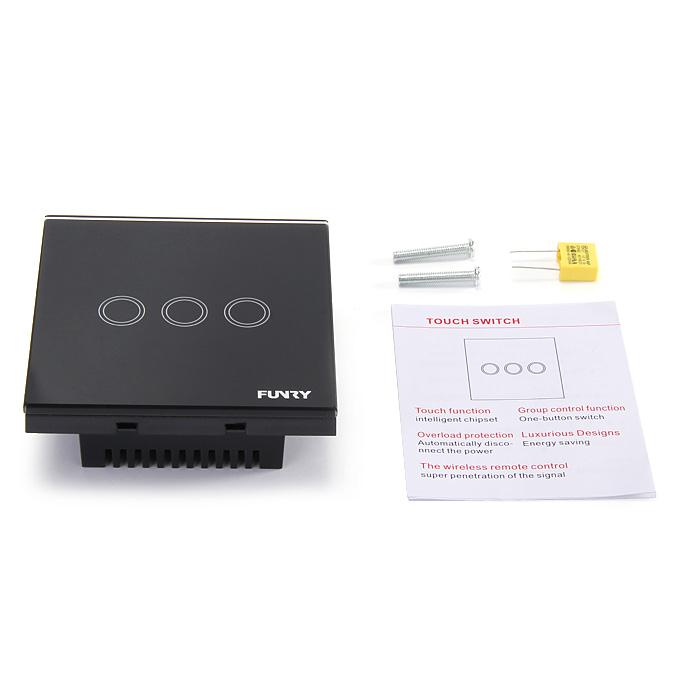 Funry Y8 Home Touch Switch Triple Touch Control 1 Way Intelligent Control Switch With Overload Protection - EU
