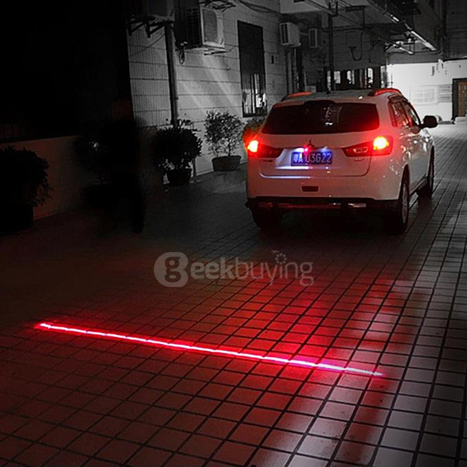 LJ-01 Car Laser Fog Light Rear Anti-Collision Brake Tail Lights Warning Lamp- Black