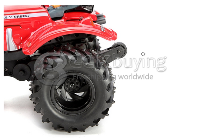 Wltoys P949 1:10 Monster Tractor 2.4G 30KM/H 2WD Lifting Stunts Off Road RC Car RTR - Red