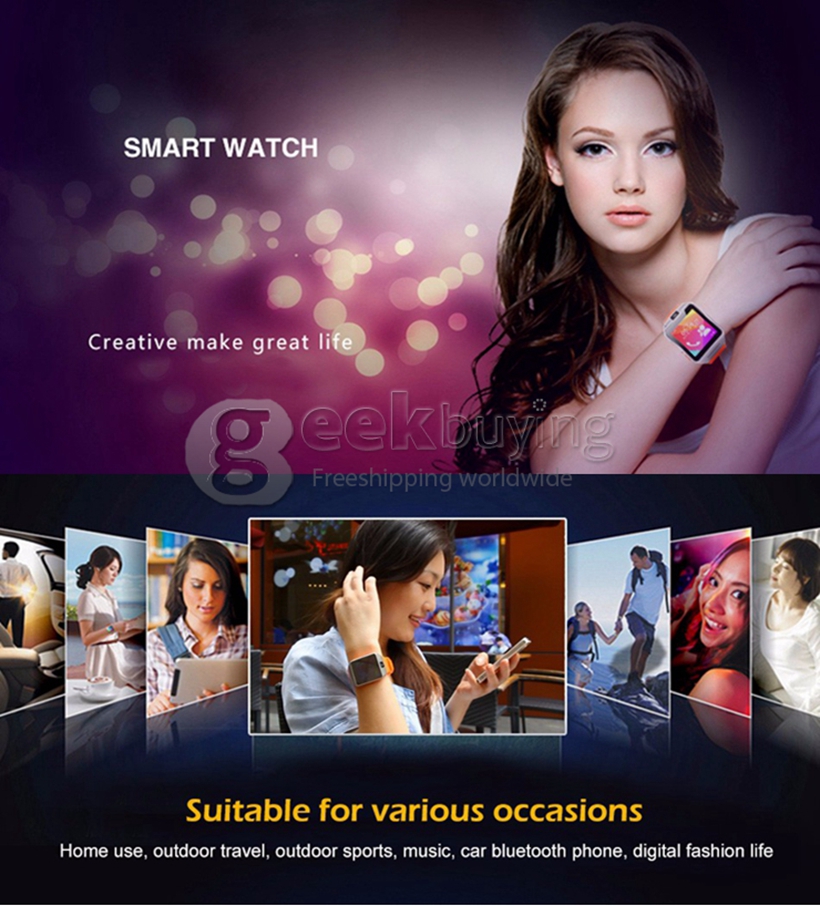 GV08 Sports Smart Watch Phone Wrist Watch With Touch Screen GSM SIM Slot Pedometer Sleep Monitor Sync Function Anti-lost - Orange