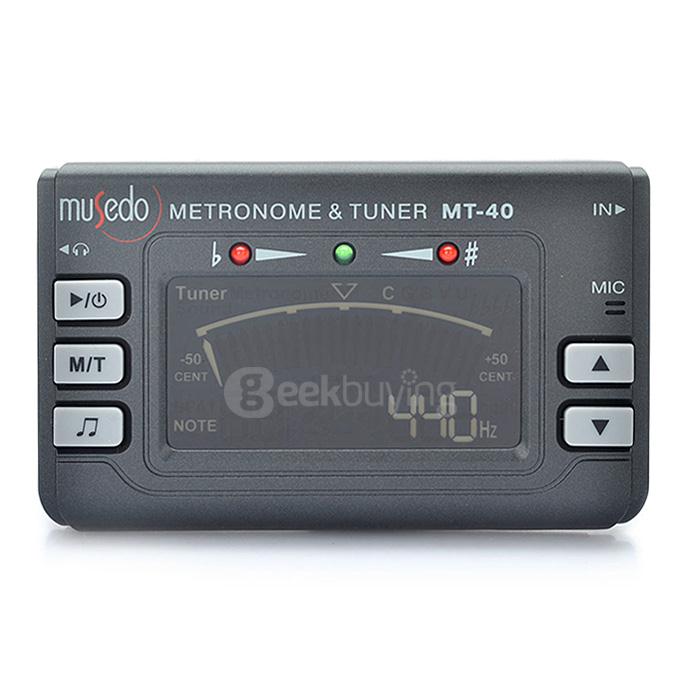 Musedo MT-40 Mini 3-in-1 Clip-on Metronome & Tuner for Chromatic/Guitar ...