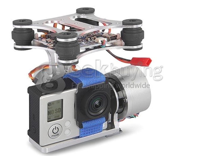 Aluminum Brushless Gimbal for GoPro Sport Camera DJI Phantom Aircraft - Silver
