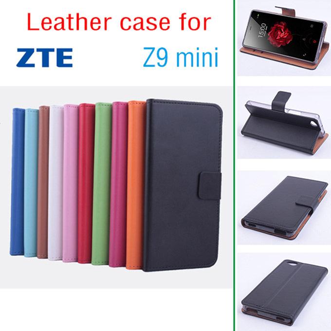 Protective Hard Cover Flip Stand Leather Case for ZTE Nubia Z9 Mini Smartphone - Dark Blue