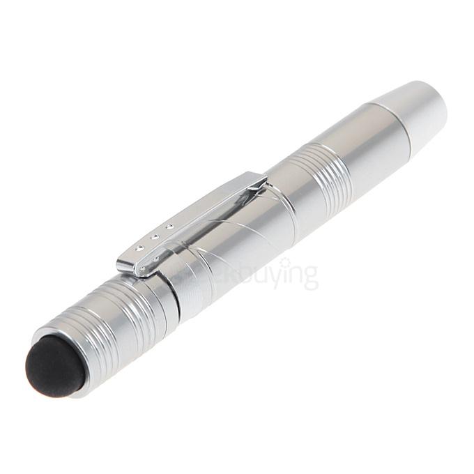 KX-905 Mini LED Pen Light White Light Penlight Flashlight w/ Touch Pen-Silver 1xAAA