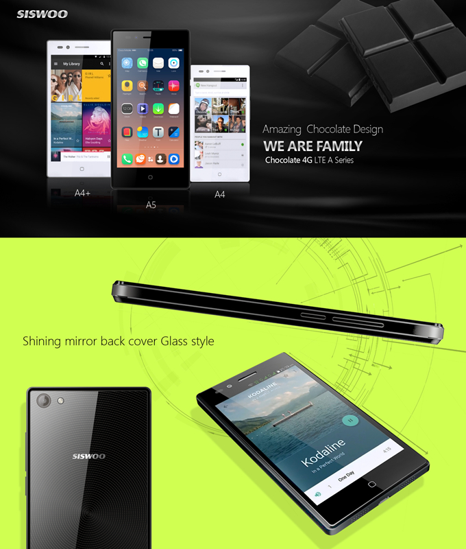 SISWOO A5 5.0inch 4G LTE Android 5.1 Smartphone 64bit MTK6735M Quad Core 1.0Ghz 1GB RAM 8GB ROM - Black
