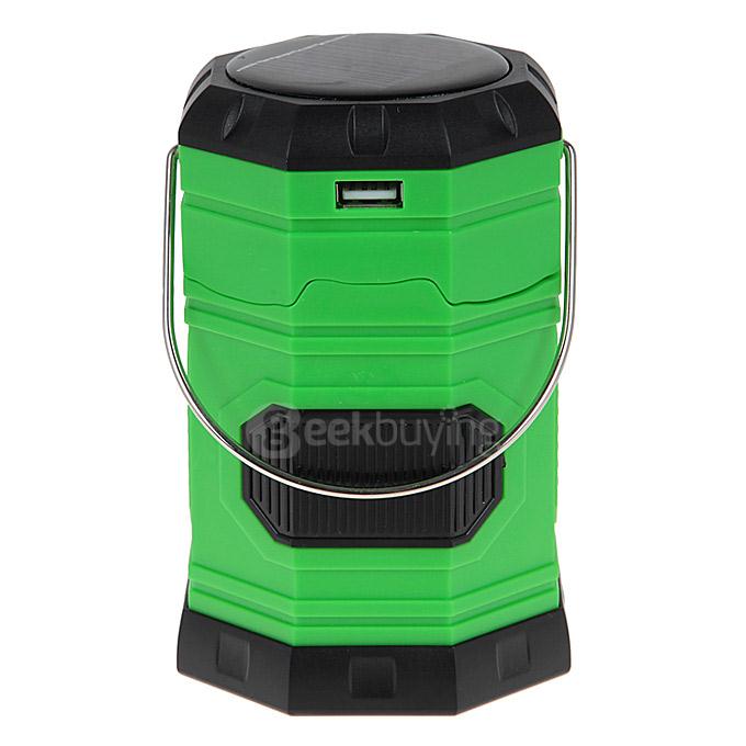 Y03 Solar Power Rechargeable 7-LED Camping Light With USB Interface - Green