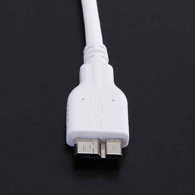 USB Type C To 3.0 MicroB Cable Male To Male Data Cable 1.0M - White