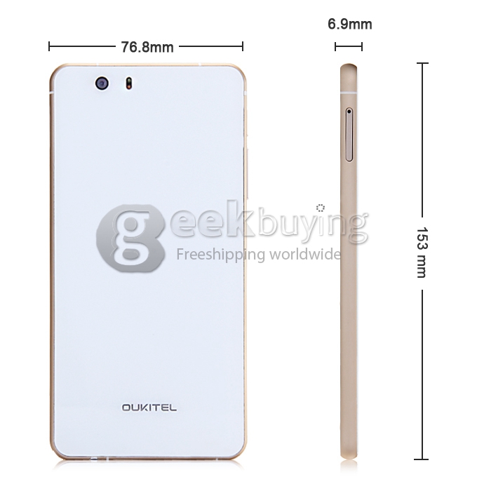 OUKITEL U9 5.5 inch 2.5D Radian JDI FHD 4G LTE Android 5.1 3GB 16GB Smartphone 64bit MTK6753 Octa Core 16.0MP - White