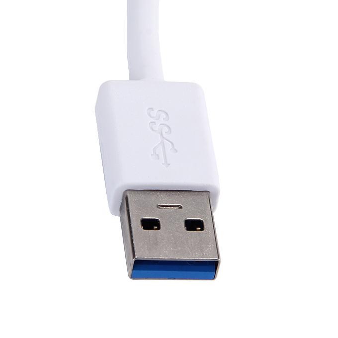 Fast Speed 4 Ports USB 3.0 Aluminum Alloy Hub - Silver