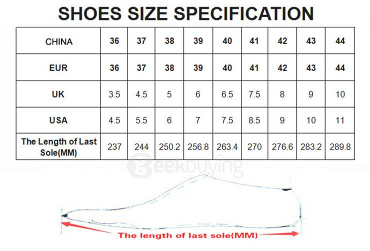 Li Ning Shoes Size Chart