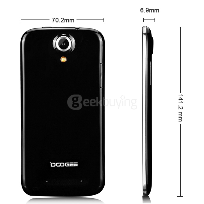 [HK Stock] DOOGEE Y100X NOVA 5.0inch IPS HD Android 5.0 Smartphone MT6582 Quad Core 1.3GHz 1GB RAM 8GB ROM 3G GPS OTG - Black