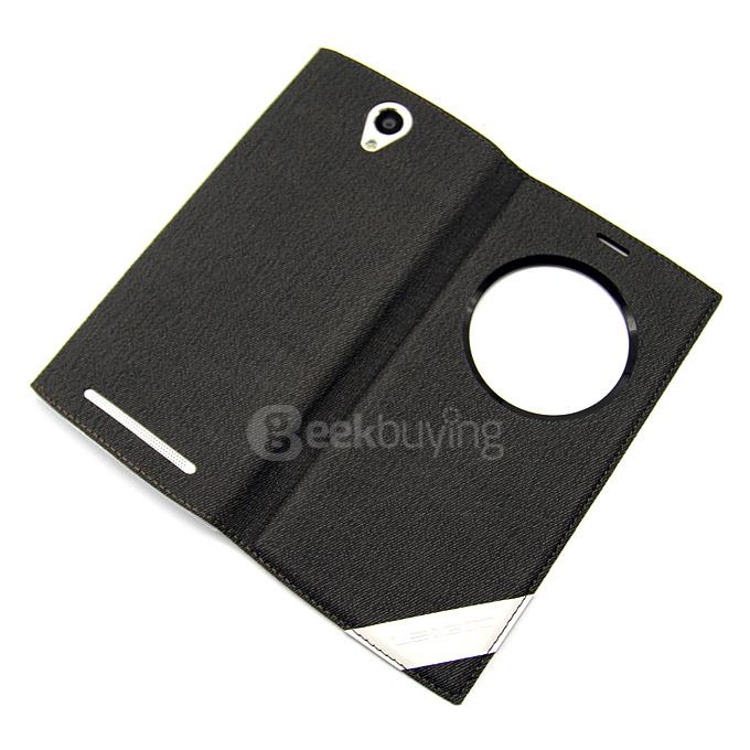 Original Protective PU Leather Hard Flip Cover Shell for LEAGOO Elite 5 - Black