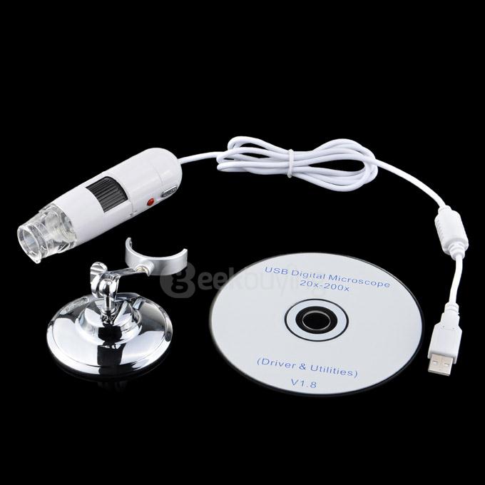 USB Digital Microscope 200X Eectrical Microscope 2.0MP Sensor For Windows XP/VISTA OSD