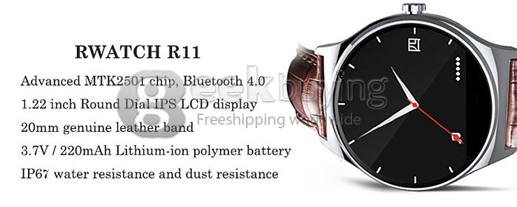 RWATCH R11 Smart Infrared Remote Controller Heart Rate Monitor MT 2501 Watch -Silver