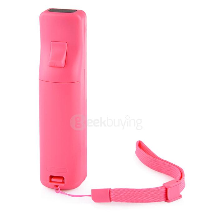 Remote Controller Nunchuck Set With Motion Tech Accelerator Silicone Sleeve Strap For Wii MotionPlus (2 x AA) - Pink