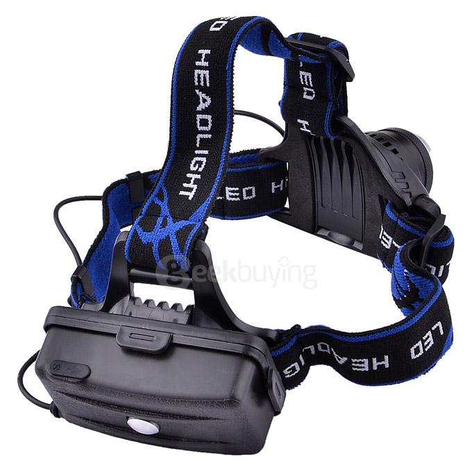 LightsCastle CREE XM-L T6 1800lm 3-Mode LED Zoomable Headlight Headlamp - Black