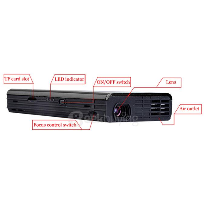 E06 DLP Android Smart Mini LED Projector Android 4.2.2 RK3028A Dual Core 1G/4G w/ Bluetooth HDMI USB TF AV With Remote - Black