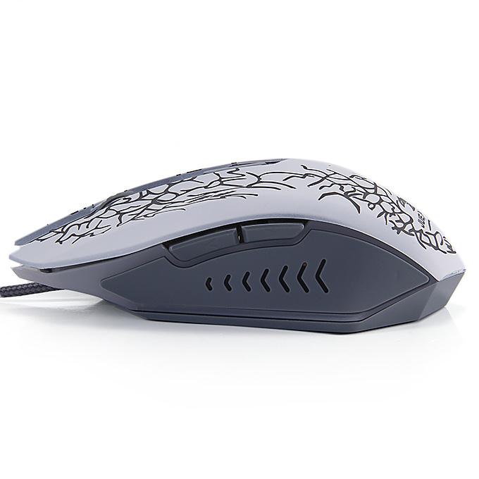 JUEXIE G5 Professional Wired Backlit Gaming Mouse with Colorful Breathing LED Light - White