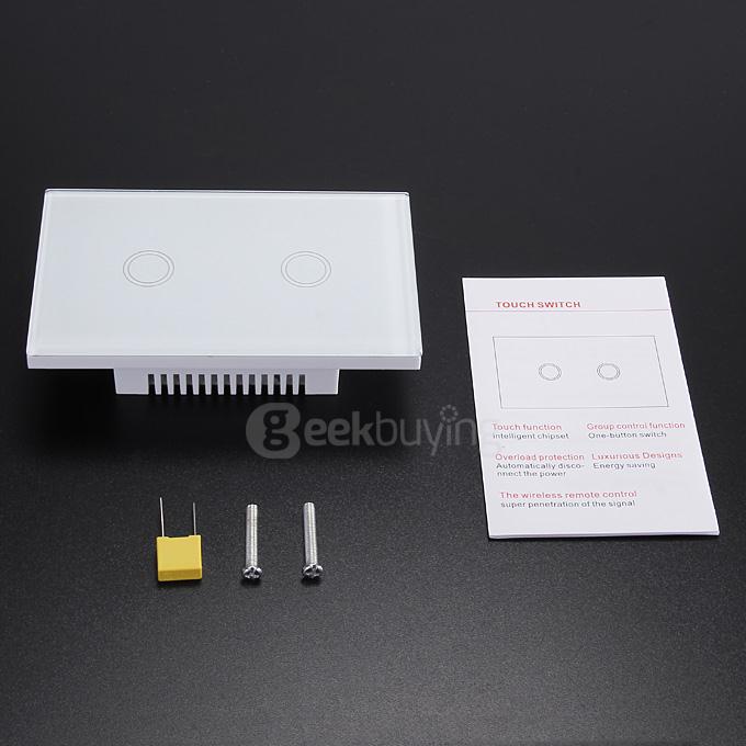 Funry Y8 Home Touch Switch Double Touch Control 1 Way Intelligent Control Switch With Overload Protection - US