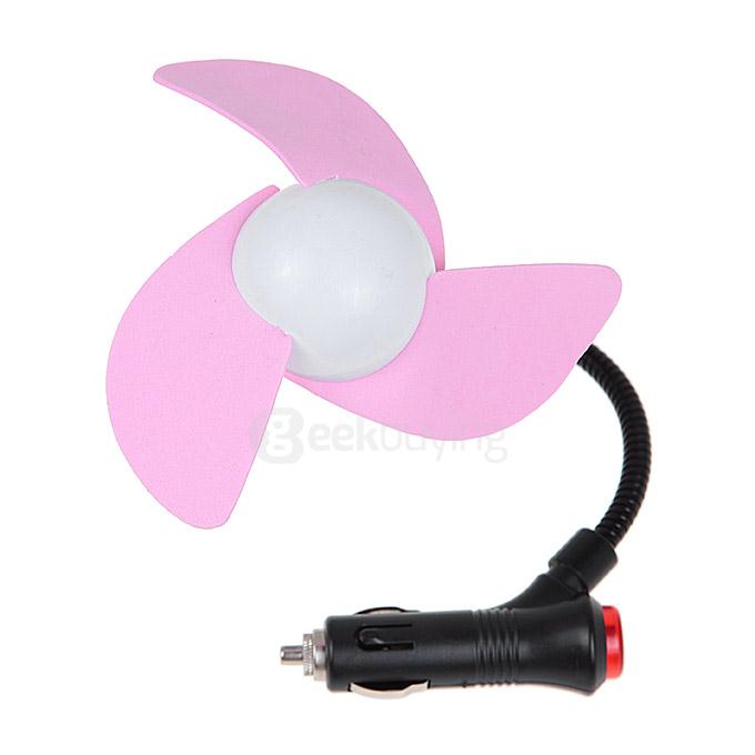 KX-C002 Mini Car Accessories Powered 3-Blade Cooling Fan - Pink